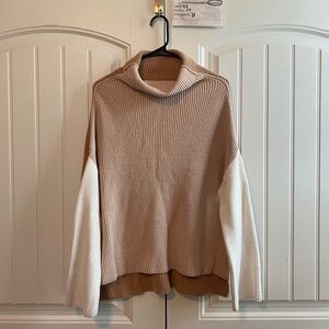 Miracle USA Two Tone Colorblock Ribbed Knit Cowl Neck Women’s Sweater Size M/L